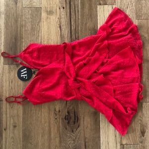 Red textured mini dress by White Fox